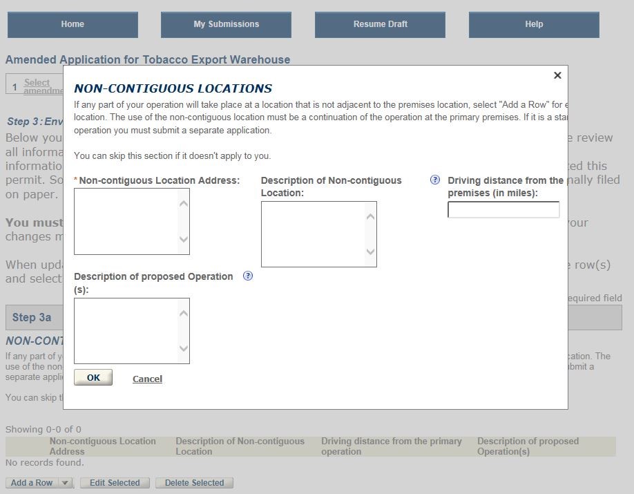 Permits Online screenshot 9: Step 3: Environmental & bond info.