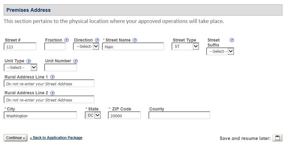 Permits Online screenshot 3: Step 1: Select amendment