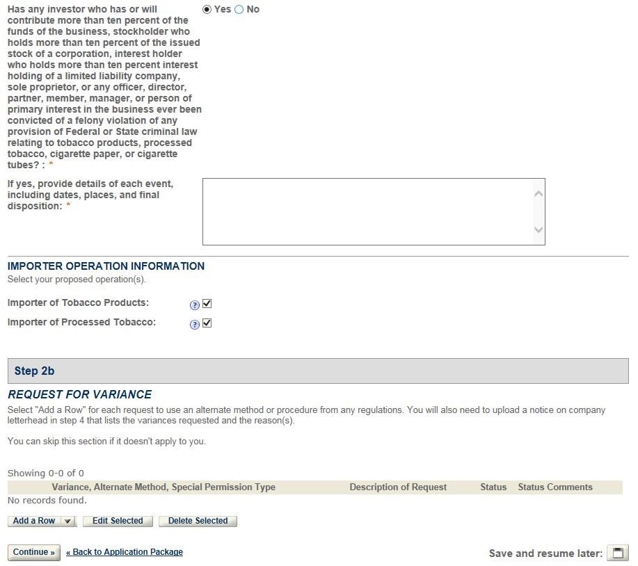 Permits Online screenshot 6: Step 2: Operation description