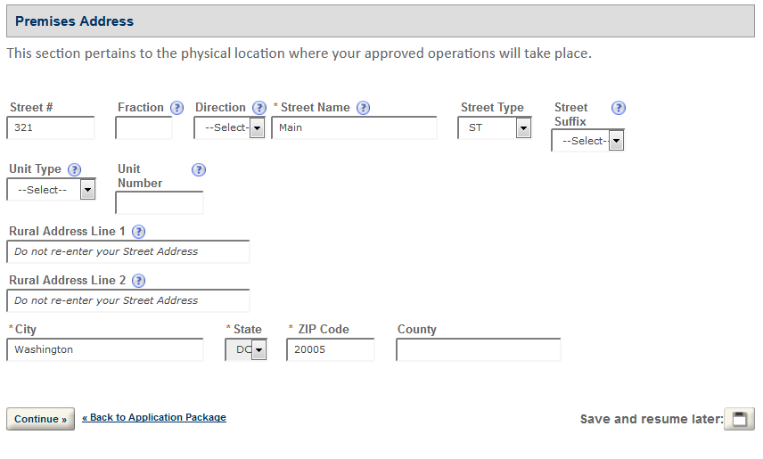 Permits Online screenshot 4: Step 1: Select amendment