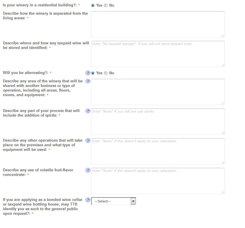 Permits Online screenshot 8: Step 2: Operation description
