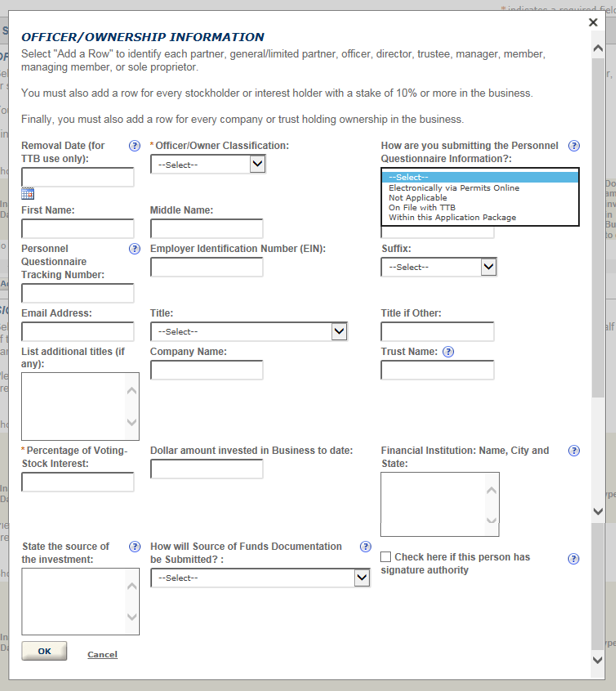 Permits Online screenshot 4: You will not be required to add a PQ tracking number for applications completed within the application package; the tracking…