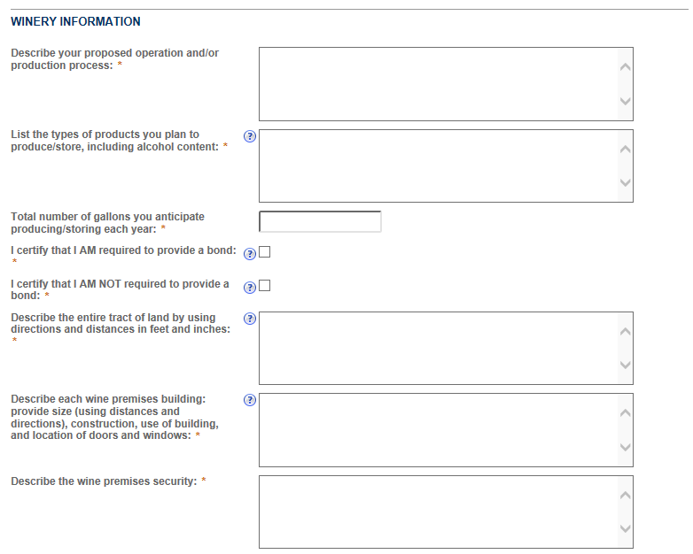 Permits Online screenshot 3: If you select "Yes" to the above questions, you will need to detail each occurrence in the textboxes provided.