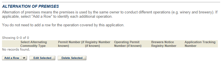 Permits Online screenshot 7: If your winery is in a residential building, you will need to answer additional questions.
