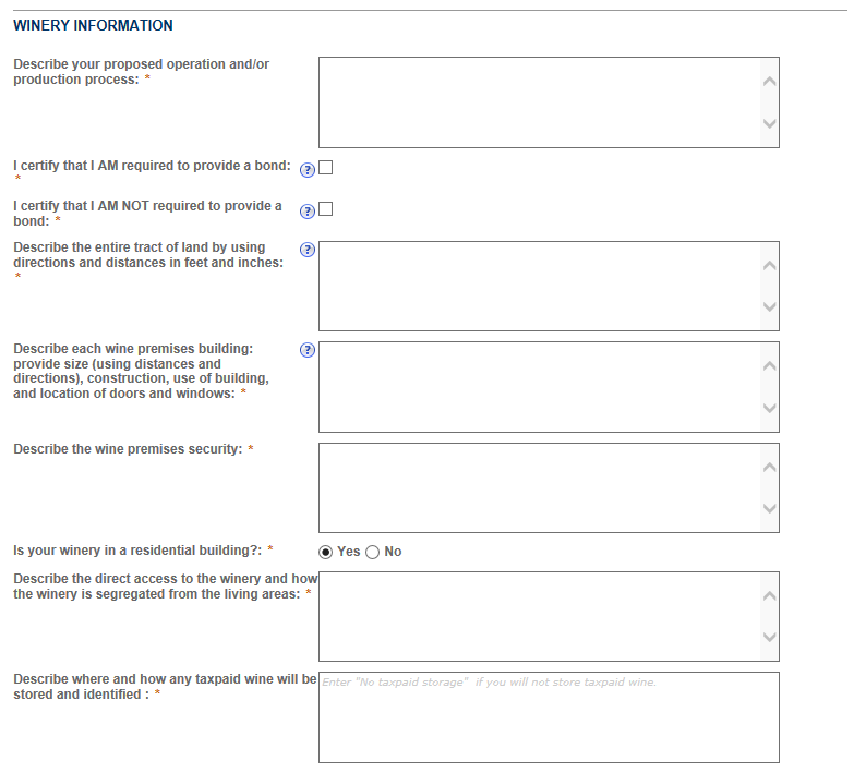 Permits Online screenshot 3: Step 2: Operation description