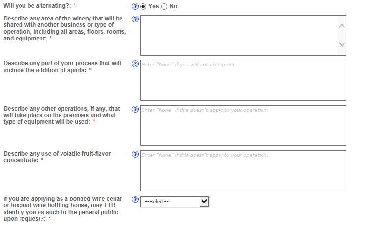 Permits Online screenshot 4: Step 2: Operation description
