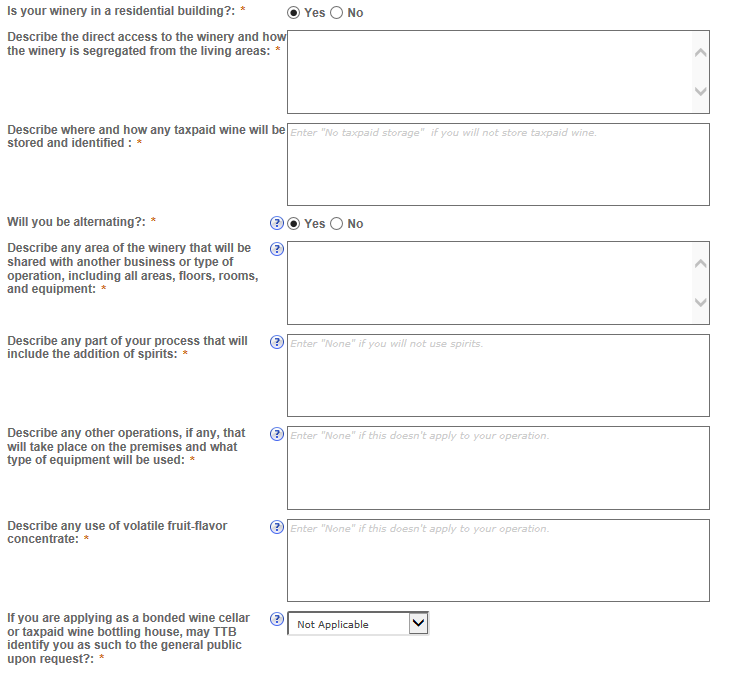 Permits Online screenshot 4: Step 2: Operation description