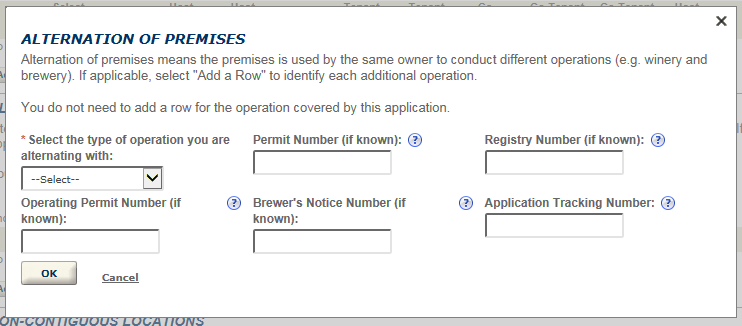Permits Online screenshot 6: If your winery is in a residential building, you will need to answer additional questions.