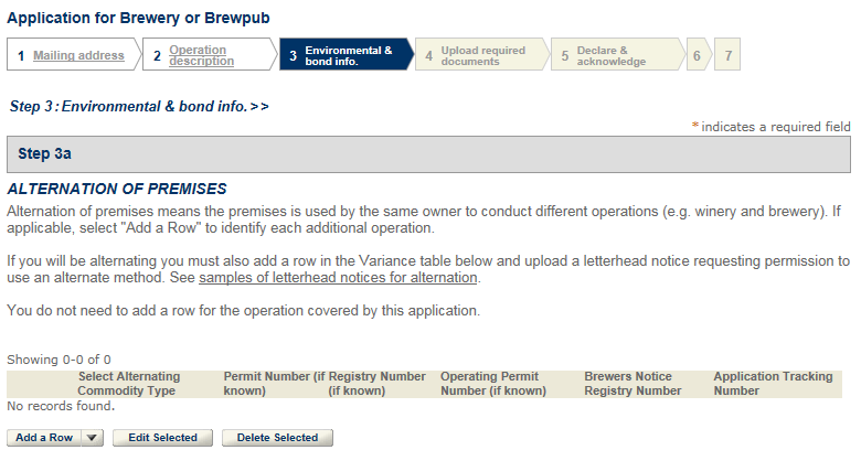 Permits Online screenshot 10: Step 3: Environmental & bond info.