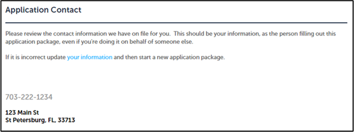 Permits Online screenshot 15: Review Contact Information