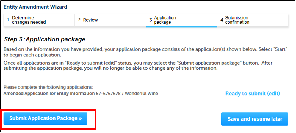 Permits Online screenshot 24: Submit the Application Package