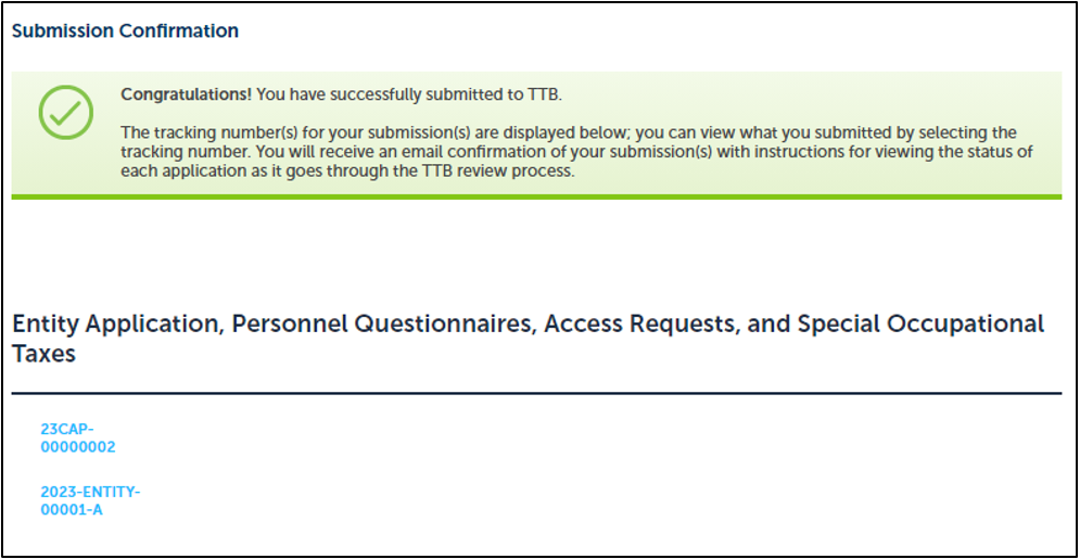 Permits Online screenshot 25: Review Successful Submission