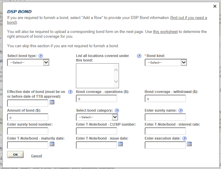 Permits Online screenshot 14: Step 3: Environmental & bond info.