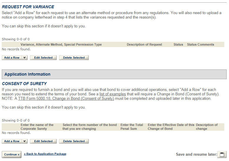 Permits Online screenshot 23: Step 3: Environmental & bond info.