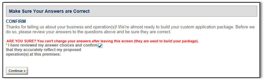 Permits Online screenshot 1: Therefore, if you find you need to make changes to those initial questions, you will need to go back to the Home page and…
