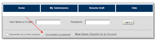 Permits Online screenshot 2: If you forget your password , select the link, "I've forgotten my password" and correctly answer the security question you…