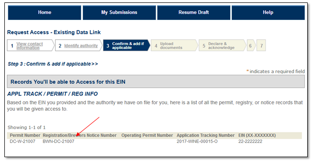 Permits Online screenshot 5: If the information you have provided in step 2, matches exactly with what we have on file, you will be presented with a list…