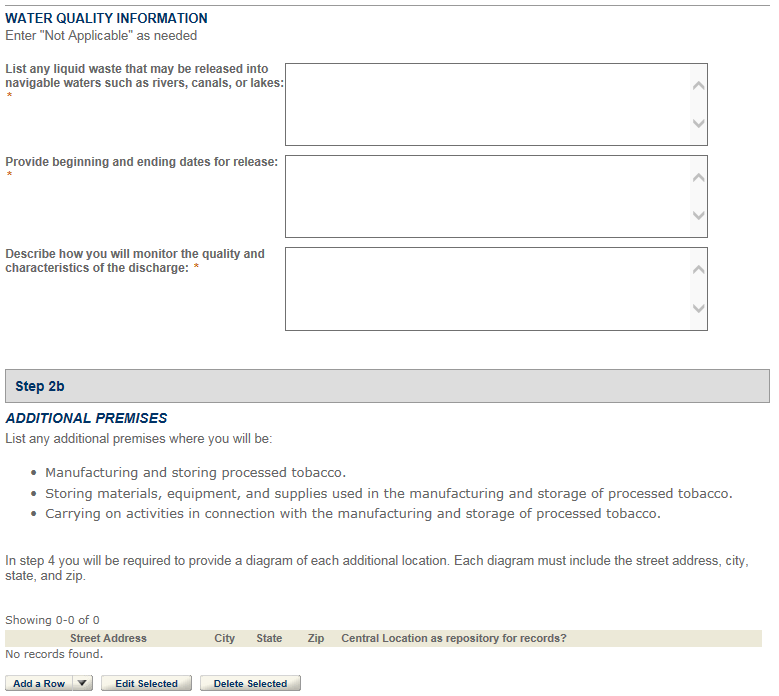 Permits Online screenshot 4: If you select "Yes" to the above questions, you will need to detail each occurrence in the textboxes provided.