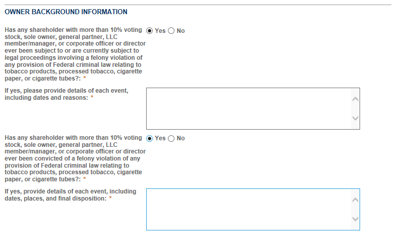 Permits Online screenshot 2: Step 2: Operation description
