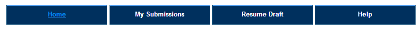Permits Online screenshot 1: Use the large blue buttons at the top of each screen to navigate to the main sections of Permits Online.