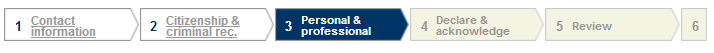 Permits Online screenshot 2: Use the step indicators to see where you are in any particular application.