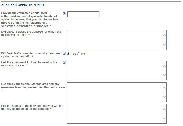 Permits Online screenshot 2: Step 2: Operation description