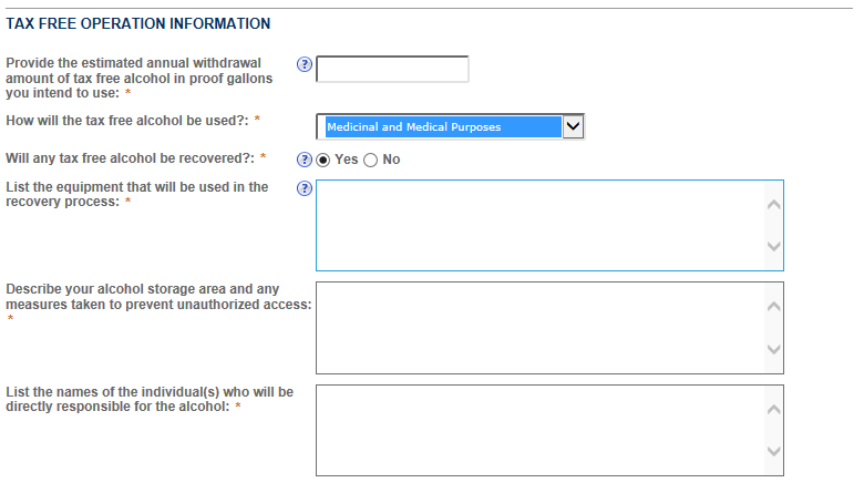 Permits Online screenshot 2: Step 2: Operation description