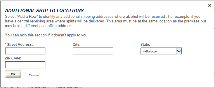 Permits Online screenshot 7: Depending on which way you will use the tax free alcohol, different questions will appear.