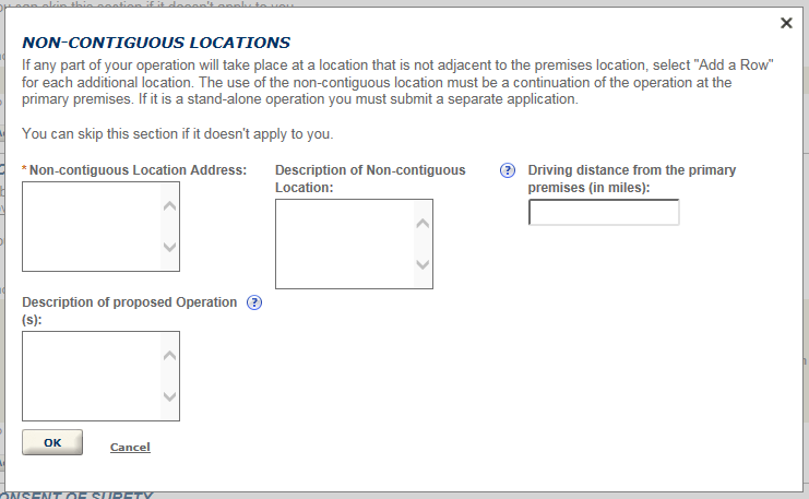 Permits Online screenshot 5: Step 3: Environmental & bond info.