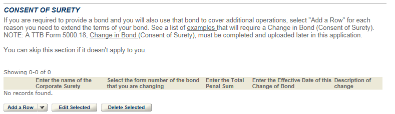 Permits Online screenshot 8: Step 3: Environmental & bond info.
