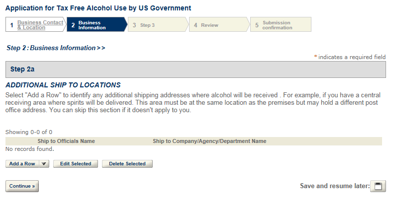 Permits Online screenshot 3: Step 1: Mailing address