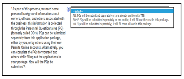 Personnel Questionnaire submission options