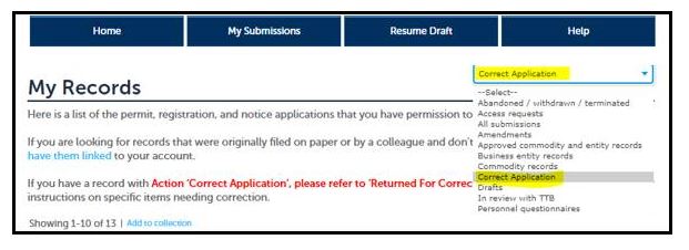 Correct Application filter